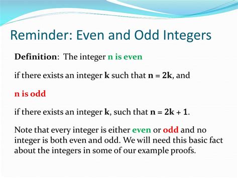 Theorem. There is no integer that is both even and odd..